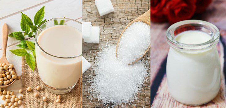 Ingredients for soy yogurt dish