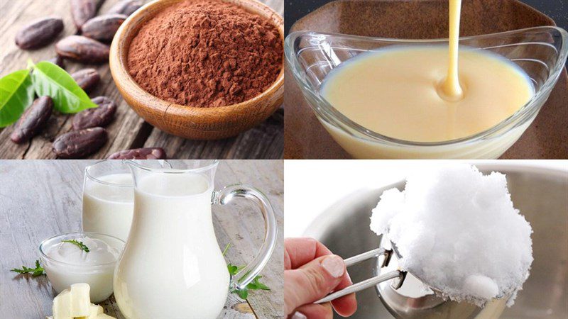 Ingredients for iced cocoa