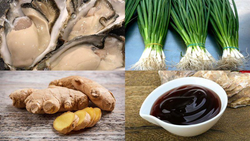 Ingredients for stir-fried oyster dish