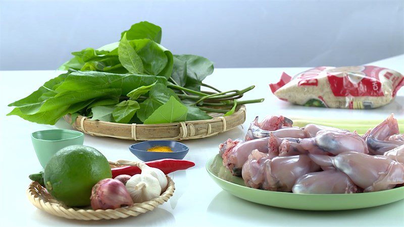 Ingredients for grilled frog dish