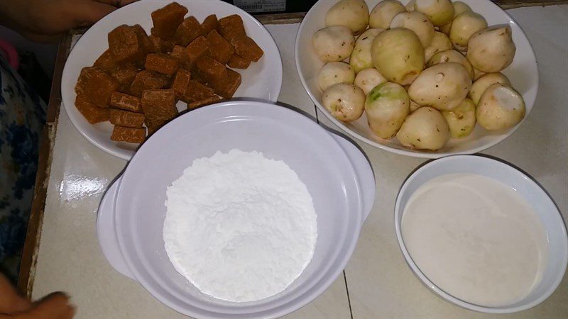 Ingredients for taro pudding