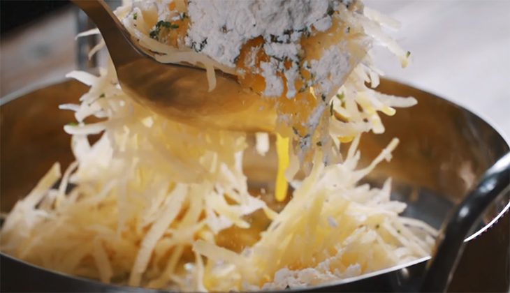 Step 6 Making potato cakes Beef rolled with cheese and mushroom sauce