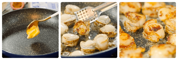 Step 2 Sear the scallop meat for Scallops with Passion Fruit Sauce