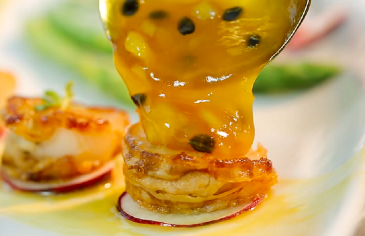 Step 4 Completion Passion fruit scallops