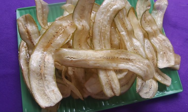Step 2 Fry the bananas Green Banana with Sugar