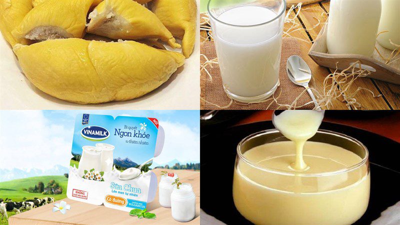 Ingredients for durian yogurt and durian pudding