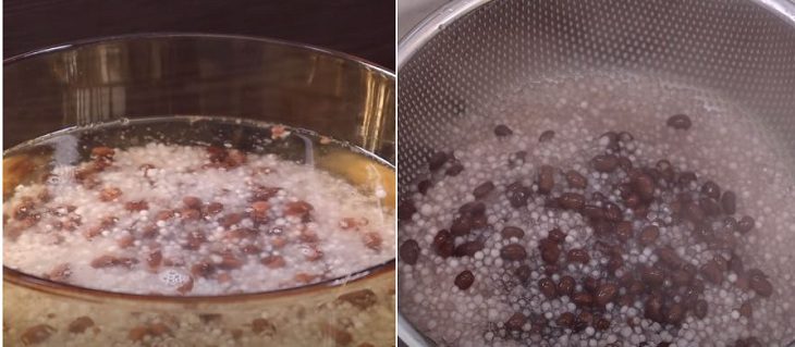 Step 1 Cooking the beans Thai-style sweet black bean dessert