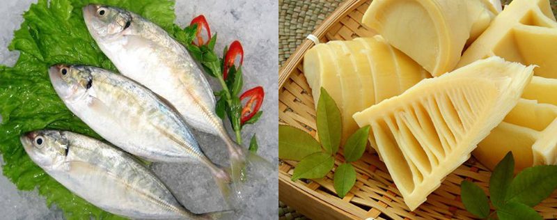 Ingredients for braised mackerel with bamboo shoots and braised mackerel with tomatoes