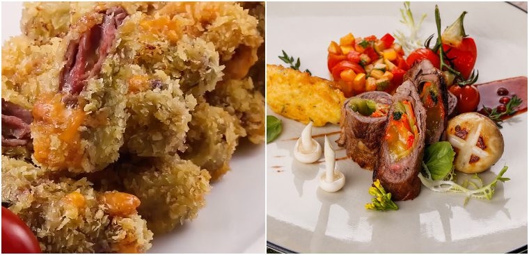 2 ways to make fried cheese spring rolls with delicious mushroom sauce 02643
