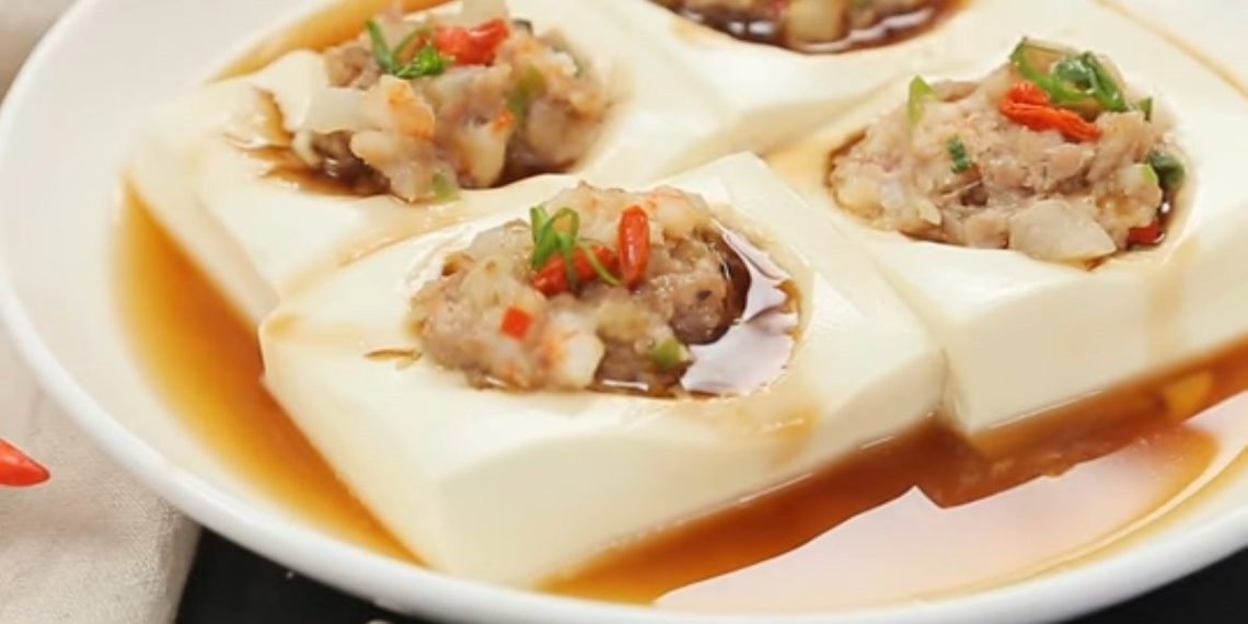 2 ways to make soft tofu steamed with shrimp and fatty meat delicious and easy to make 07535