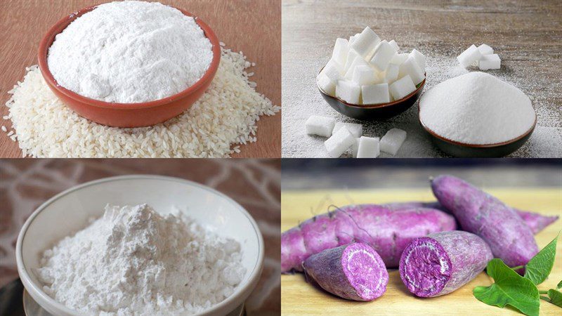 Ingredients for fried sweet potato cake