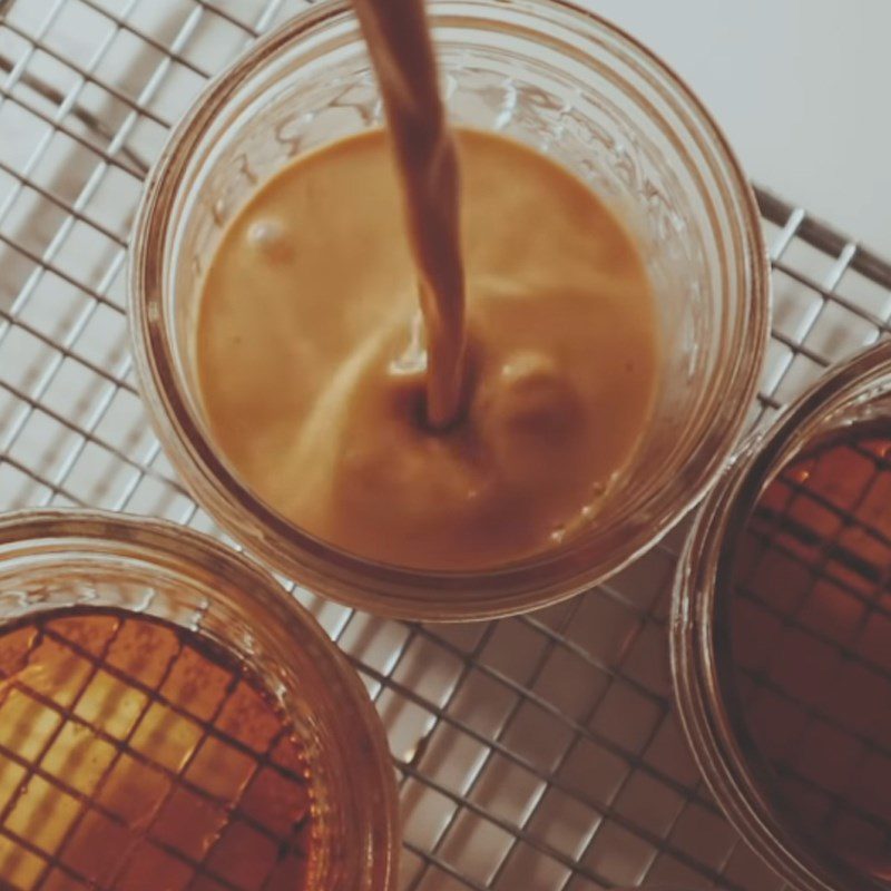 Step 4 Making the flan mixture Thai milk tea flan