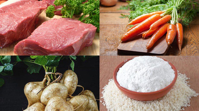 Ingredients for fried pate cake