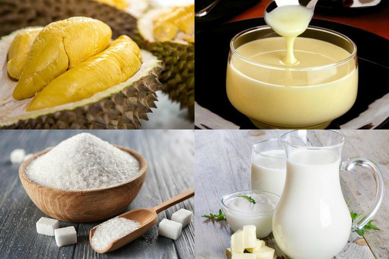 Ingredients for durian bingsu