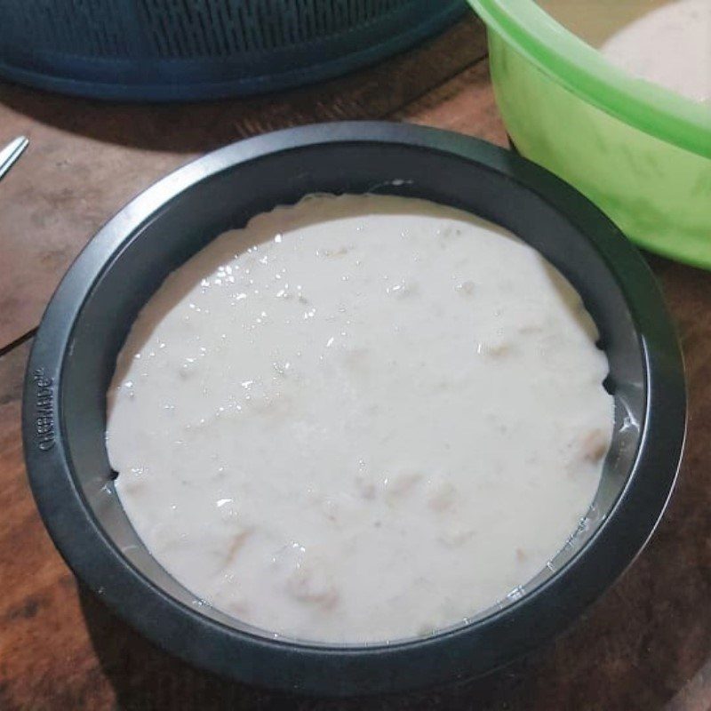 Step 3 Steaming the cake Steamed banana cake with rice flour and canned coconut milk