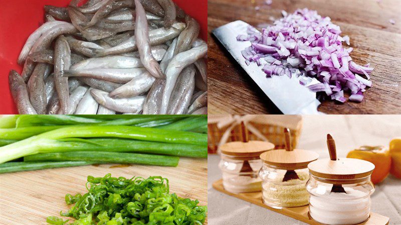 Ingredients for grilled mackerel with onion