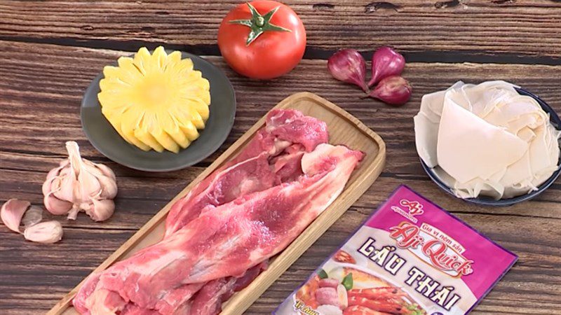 Ingredients for the dish 2 ways to cook spicy sour beef tendon soup