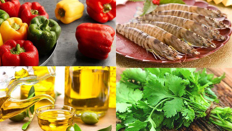 Ingredients for 3 bell pepper salad dishes