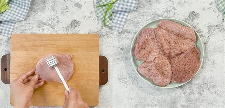 Step 1 Prepare ingredients for Japanese-style fried pork - Tonkatsu