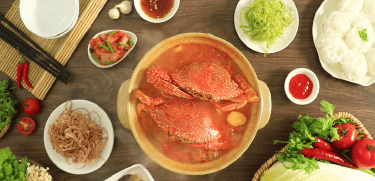 Step 4 Final product Crab kimchi hot pot