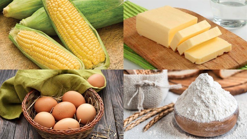 Ingredients for corn dish - butter fried corn