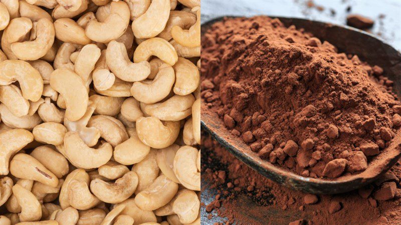 Ingredients for cashew milk dish