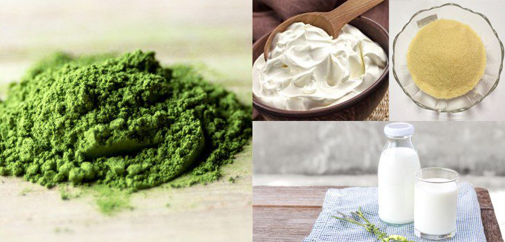 Ingredients for matcha panna cotta