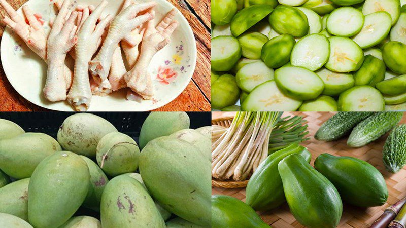 Ingredients for Thai chicken feet salad