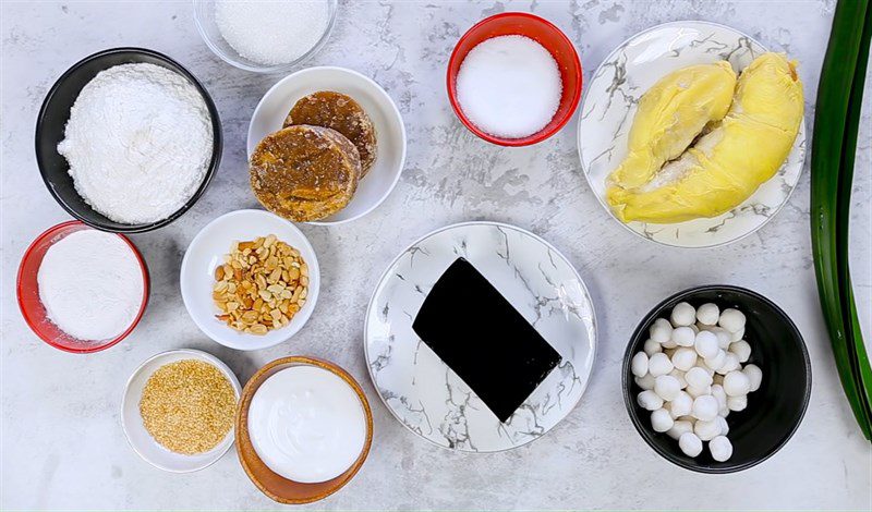 Ingredients for durian noodle dish