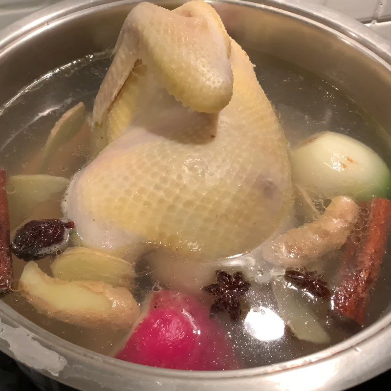 Step 4 Cooking the broth for Chicken Noodle with Mushroom