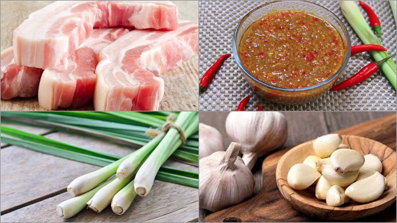 Ingredients for braised meat with mam nem