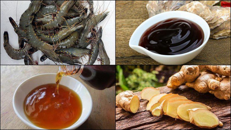 Ingredients for dish 2 methods of making soy sauce and oyster sauce steamed shrimp