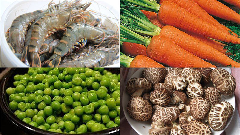 Ingredients for the dish 2 ways to make stuffed shiitake mushrooms with shrimp