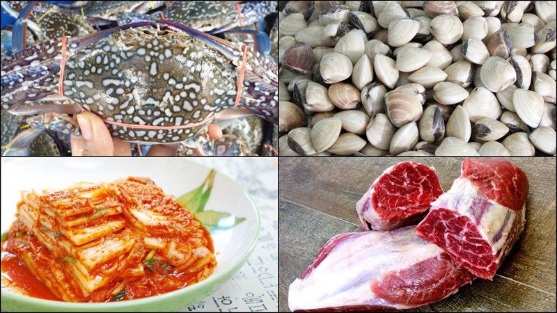 Ingredients for crab hotpot