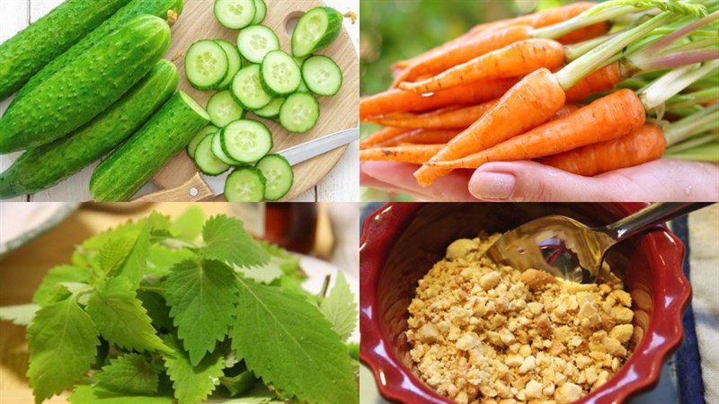 Ingredients for the dish 3 ways to make cucumber and carrot salad