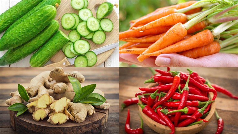 Ingredients for the dish 3 cucumber and carrot salad preparation methods