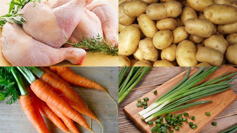 Ingredients for the dish chicken stew with potatoes
