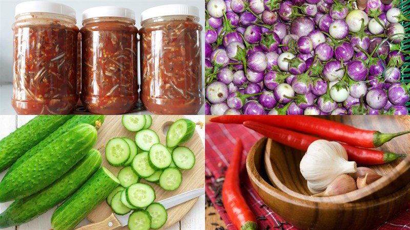 Ingredients for pickled eggplant dish