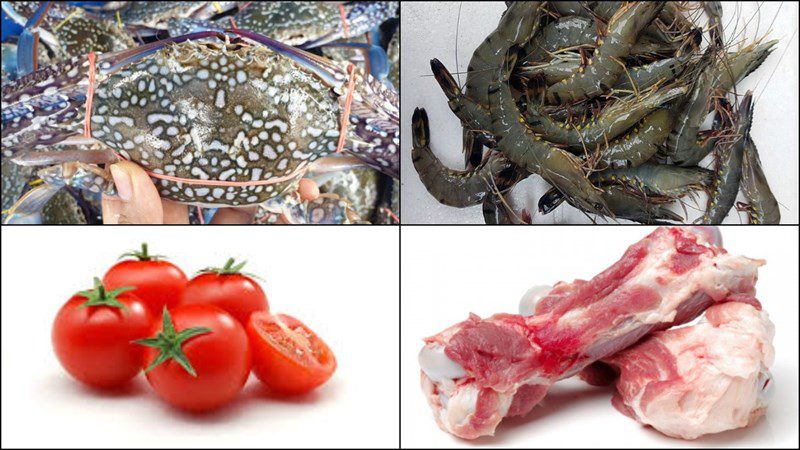 Ingredients for crab hot pot