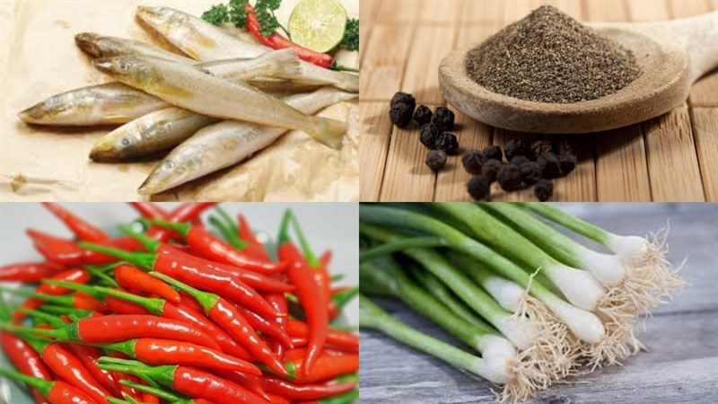 Ingredients for the dish grilled fish with pepper and braised fish
