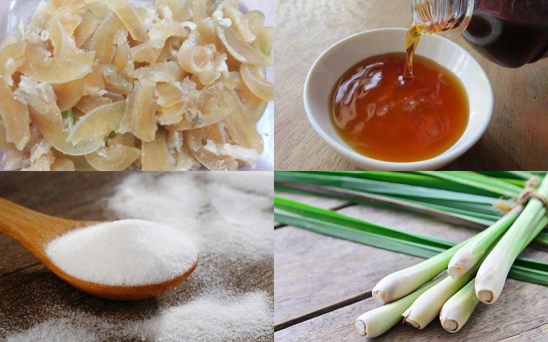 Ingredients for sour and spicy beef tendon dish