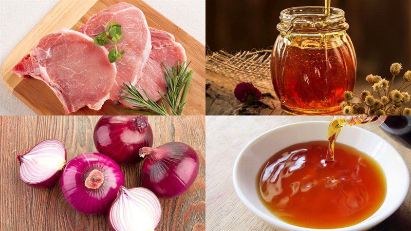 Ingredients for honey glazed pork ribs