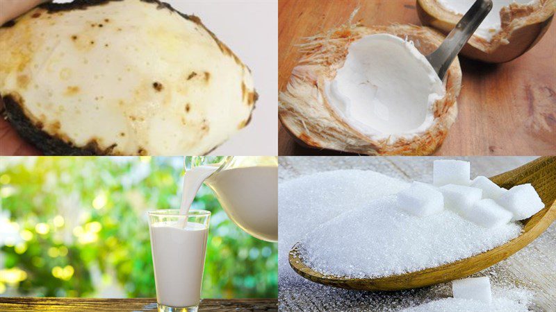 Ingredients for taro coconut milk