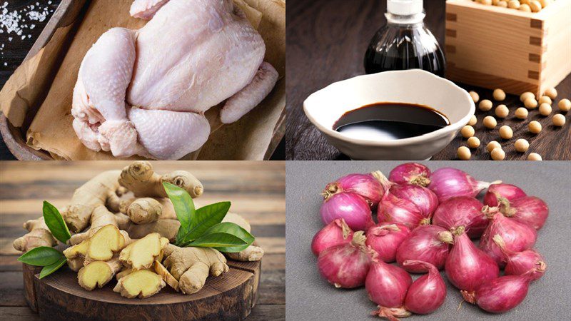Ingredients for Steamed Chicken with Galangal and Lemongrass and Steamed Chicken with Soy Sauce