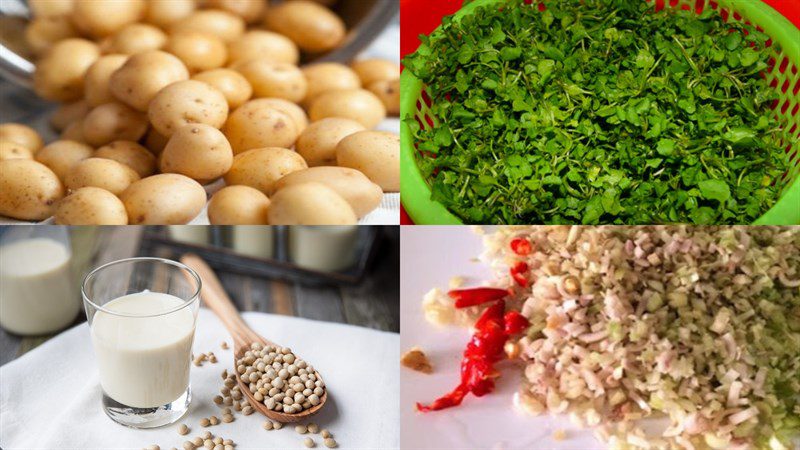 Ingredients for 4 ways to cook vegetarian curry with vegetables
