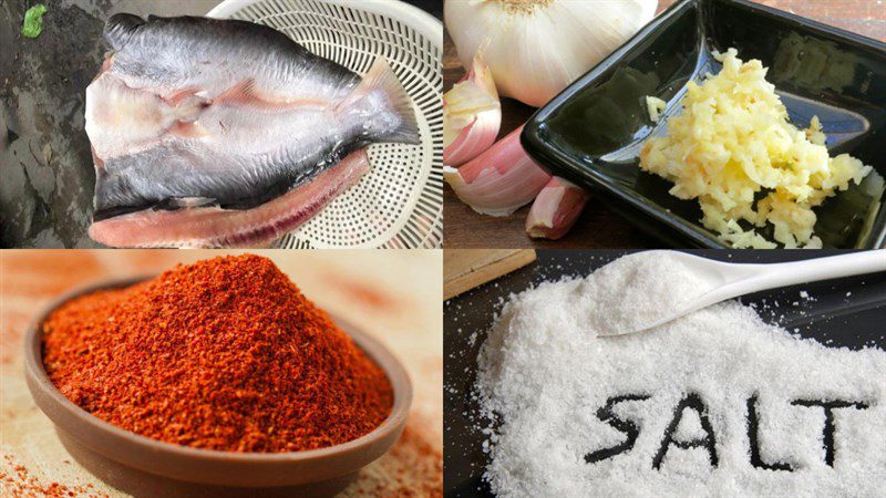 Ingredients for dry basa fish dish