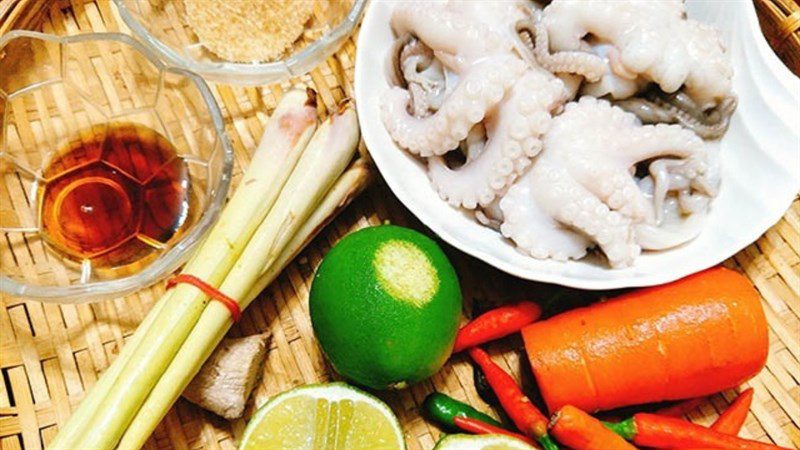 Ingredients for octopus salad