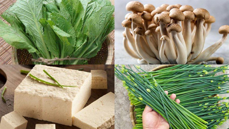 Ingredients for the vegetarian rice paper rolls - green mustard wraps