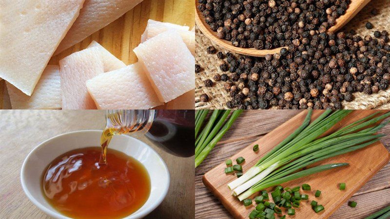 Ingredients for spicy pork skin stew