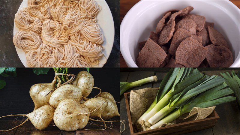 Ingredients for vegetarian mixed noodles